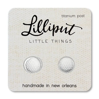 Lilliput Golf Ball Post Earrings