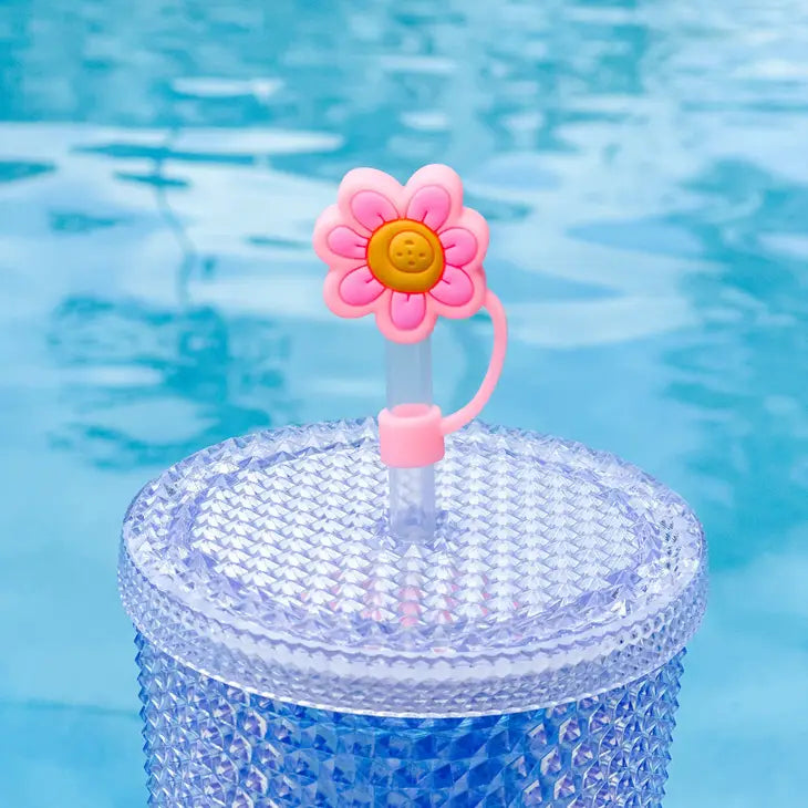 Straw Cover "Pink Flower"