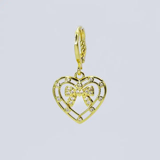 Heart Bow Gold Charm