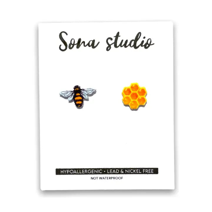 honey bee stud earrings
