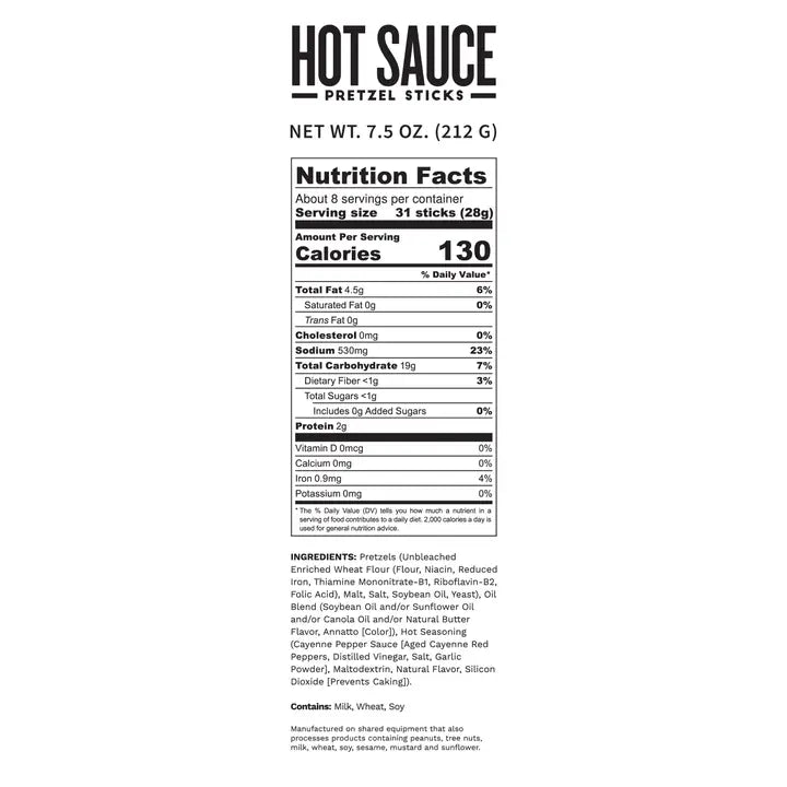 Pop Daddy Hot Sauce Seasoned Pretzels 7.5 oz