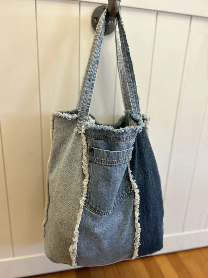 Large Upcycled Jean Tote2