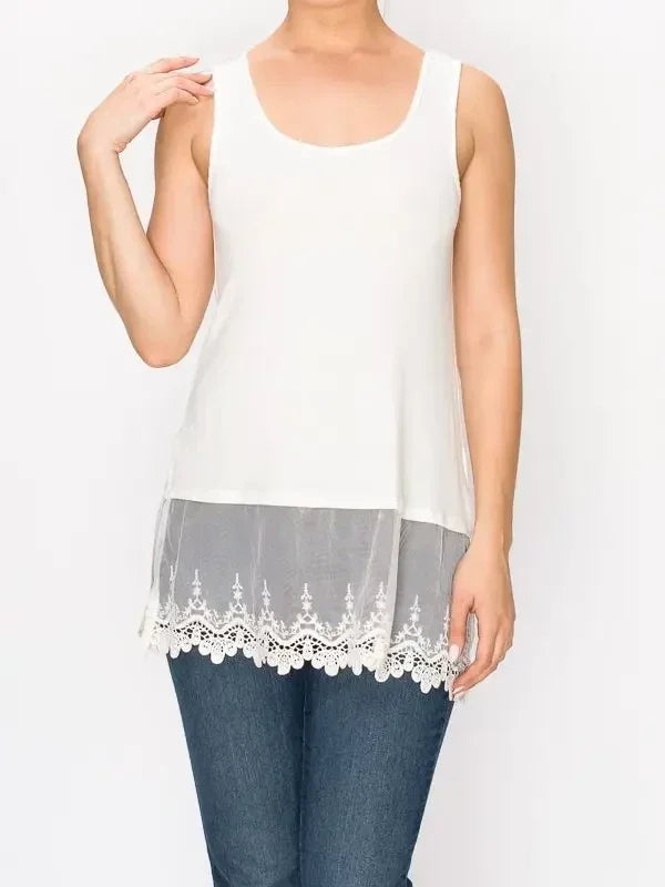 White Tank with Lace