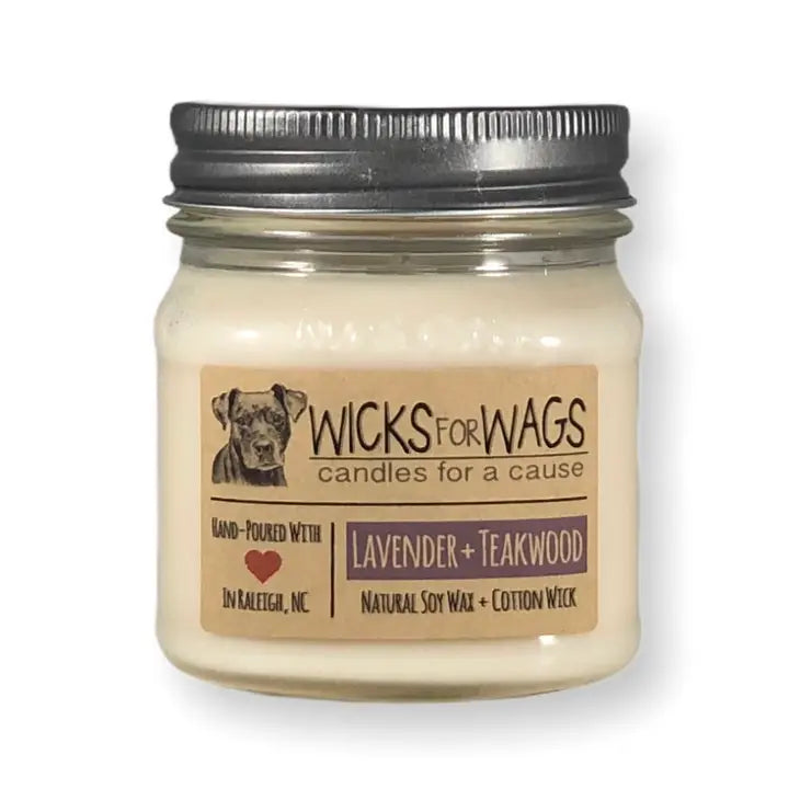 Wicks for Wags Soy Candle - Lavender Teakwood