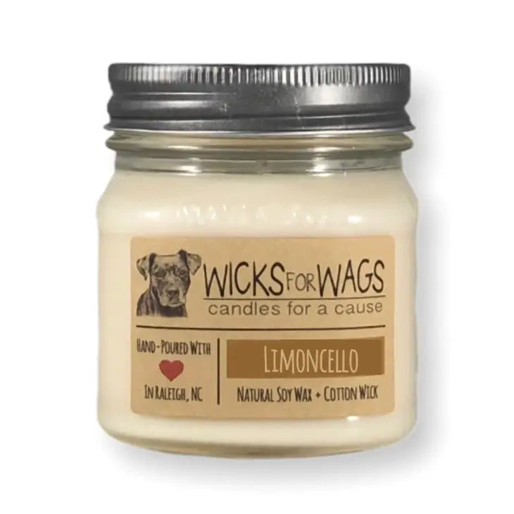 Wicks for Wags Soy Candle -Limoncello