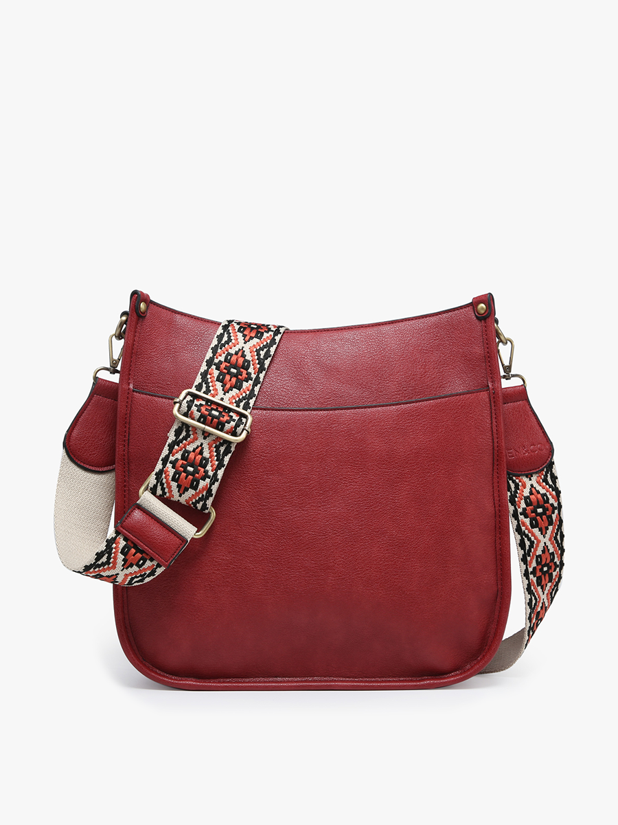 Chloe Crossbody Bag with Guitar Strap in Merlot The Tulip Magnolia