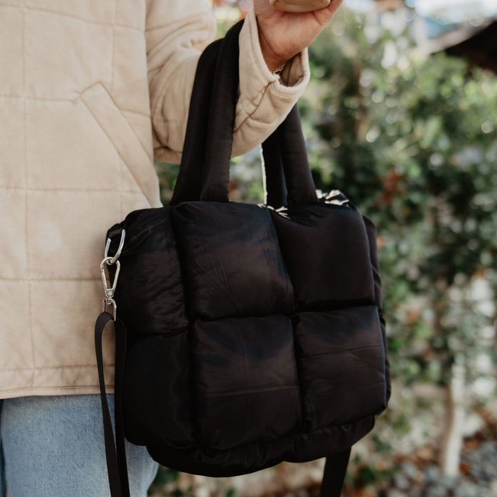 Mini Puffer Tote in Black