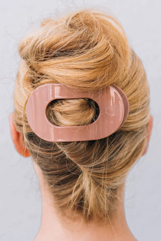 Teleties Flat Round Hair Clip- Mocha Mousse