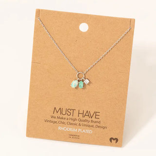 Dainty Opal Crystal Necklace