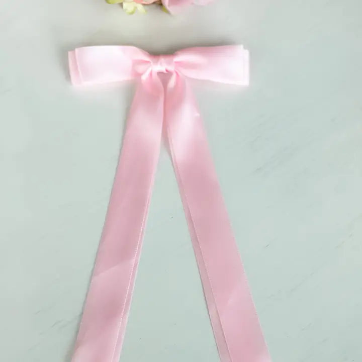 Classic Satin Bow with Clip- Pink