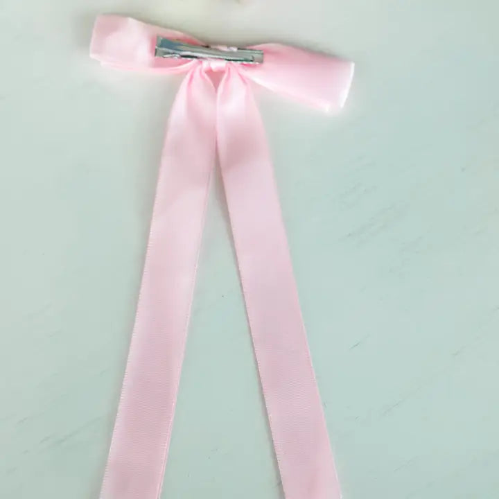 Classic Satin Bow with Clip- Pink