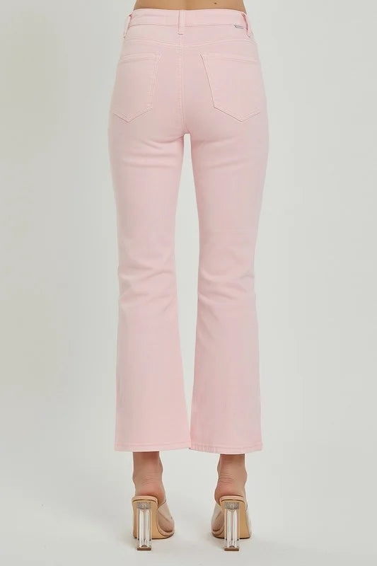 Risen Mid-Rise Soft Pink Jeans