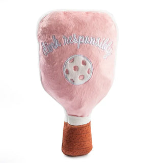 Pink Pickleball Paddle Squeaker Dog Toy