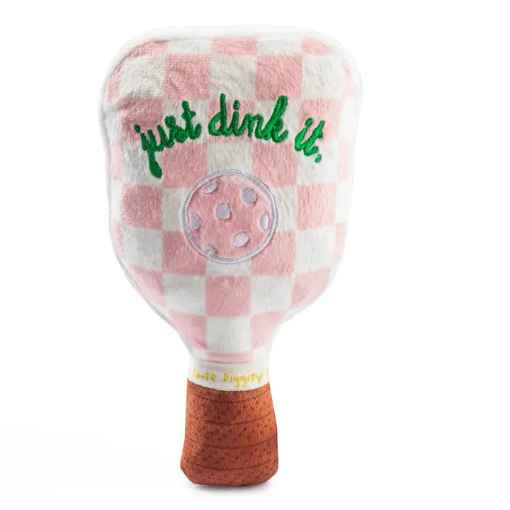 Pink Pickleball Paddle Squeaker Dog Toy