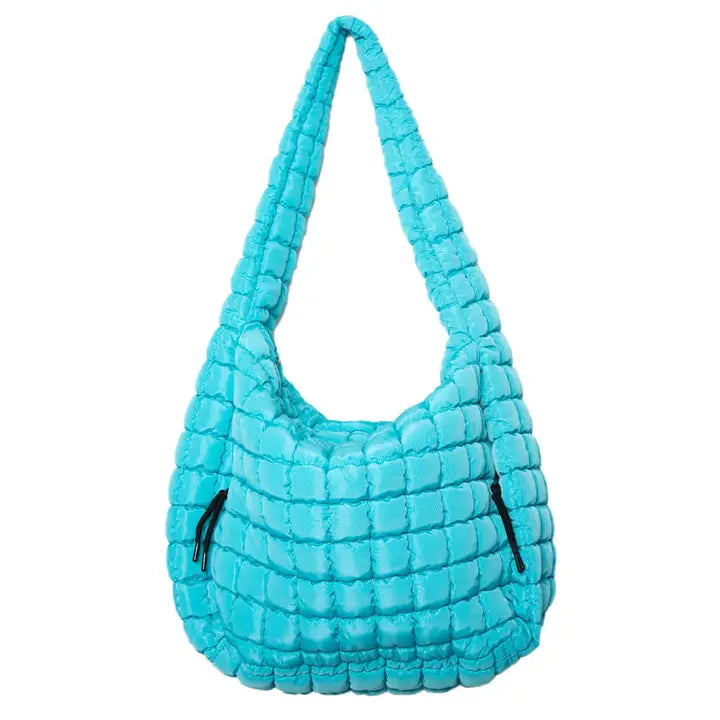 Oversized Puffer Tote- Blue