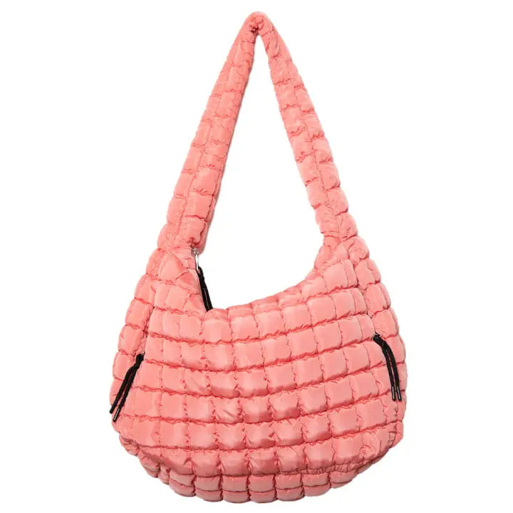 Oversized Puffer Tote- Coral