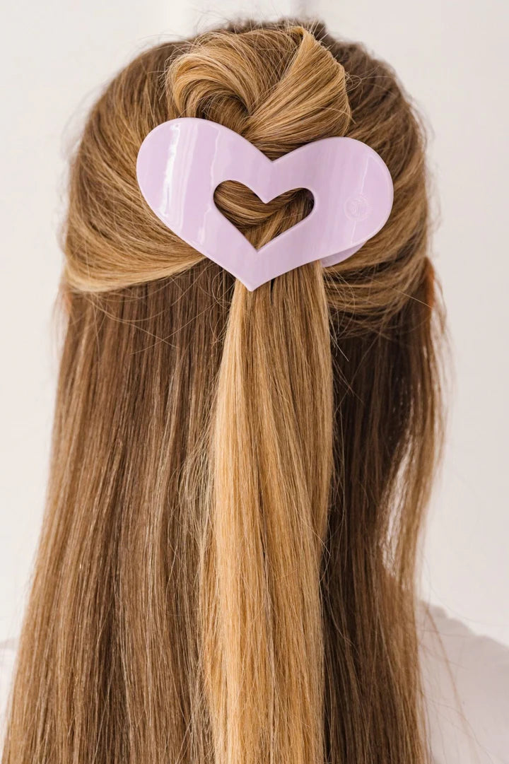 Teleties Queen of Hearts Flat Hair Clip- Purple