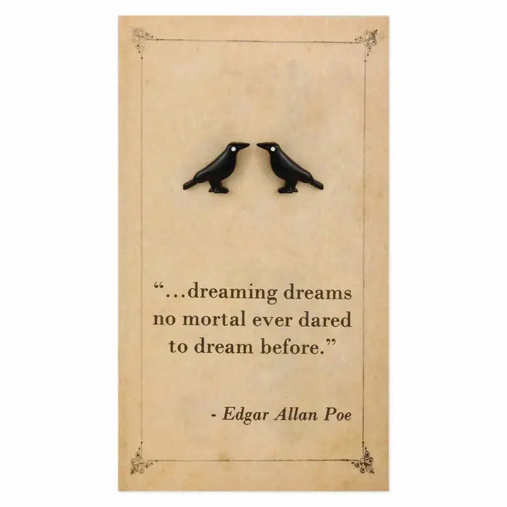 Literary Quotes- Raven Post Earrings