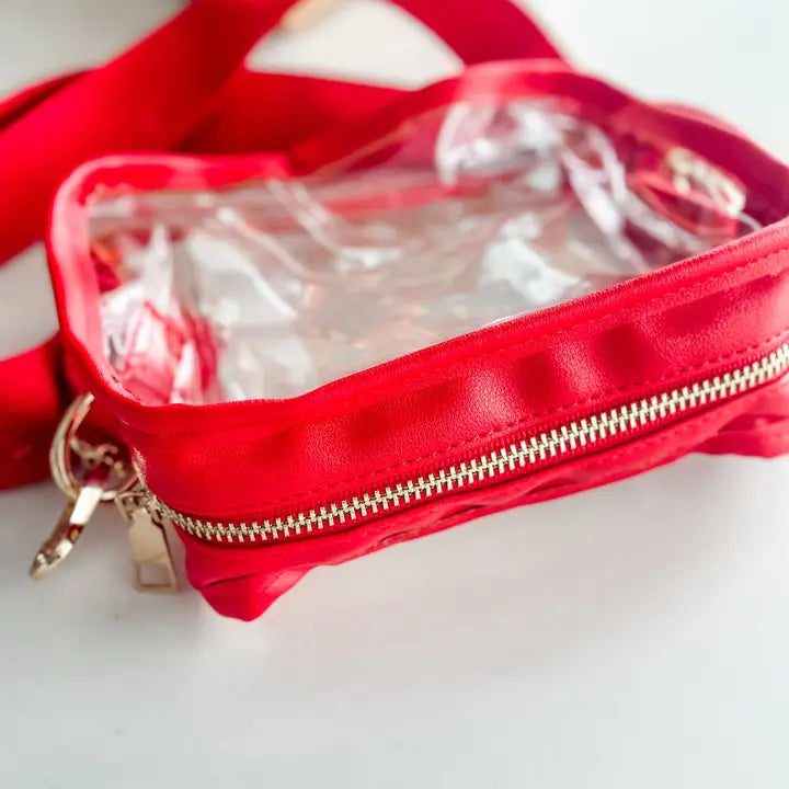 Clear Purse for Game Days in Red