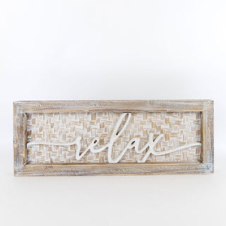 Relax Solid Bamboo Sign