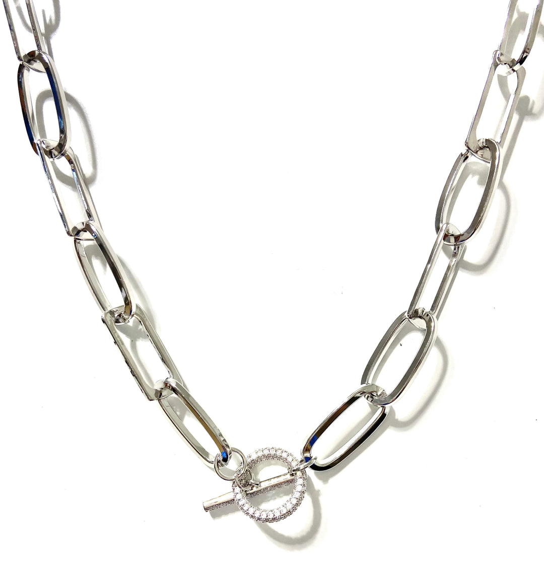 Silver Link Toggle Necklace