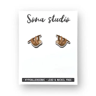 sloth stud earrings