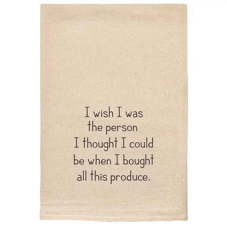 Natural Kitchen Tea Towel - Produce