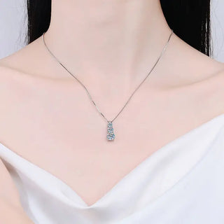 Three Stone Moissanite Charm Necklace
