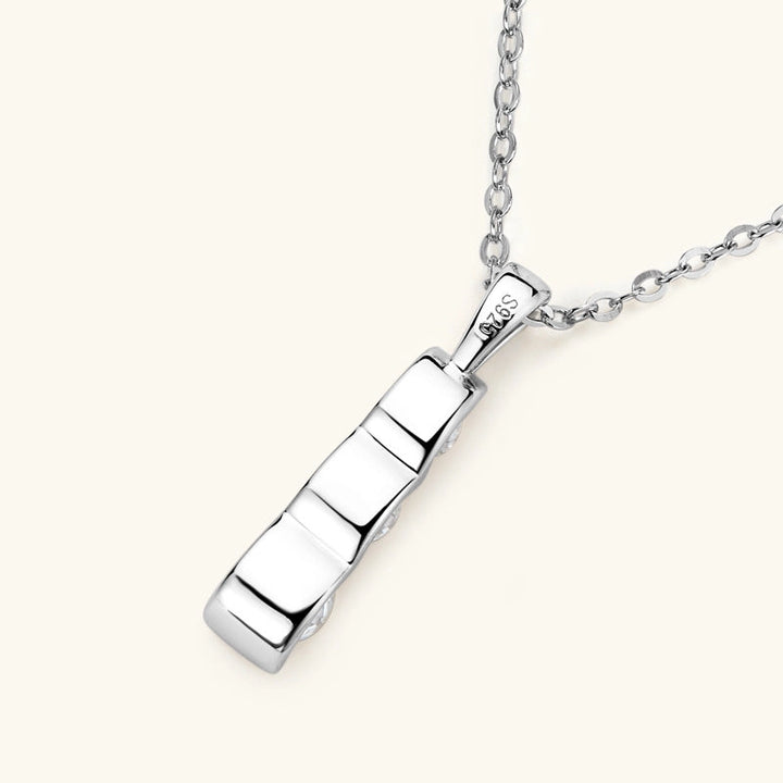 Three Stone Moissanite Charm Necklace