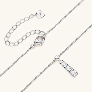 Three Stone Moissanite Charm Necklace