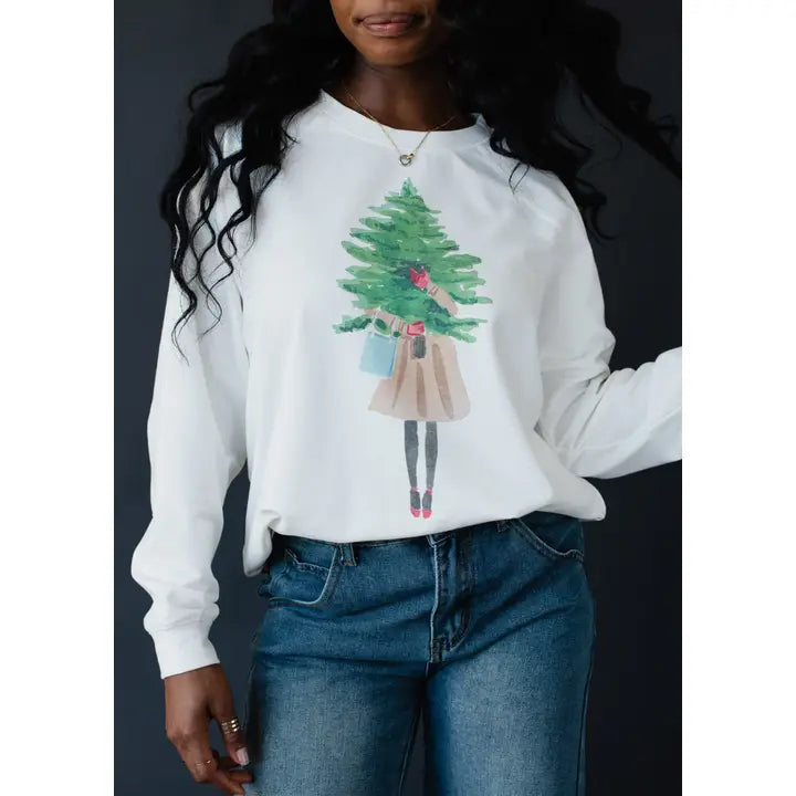 Girl with Tree Sweatshirt