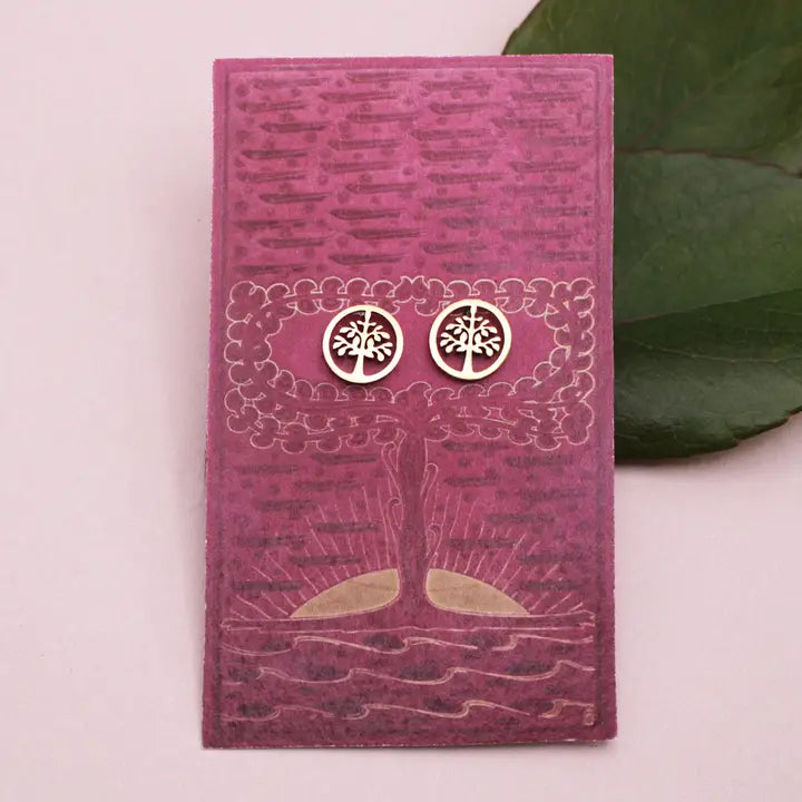 Book Lovers- Tree of Life Post Earrings