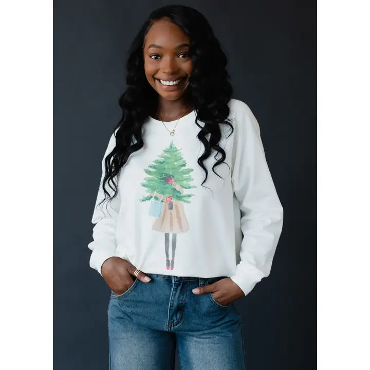 Girl with Tree Sweatshirt