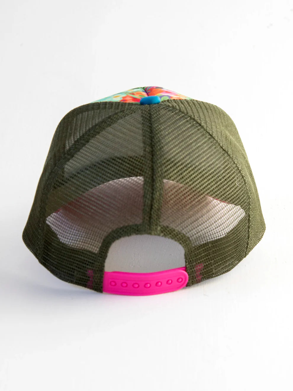Adjustable Trucker Hat- Pink Painted Garden