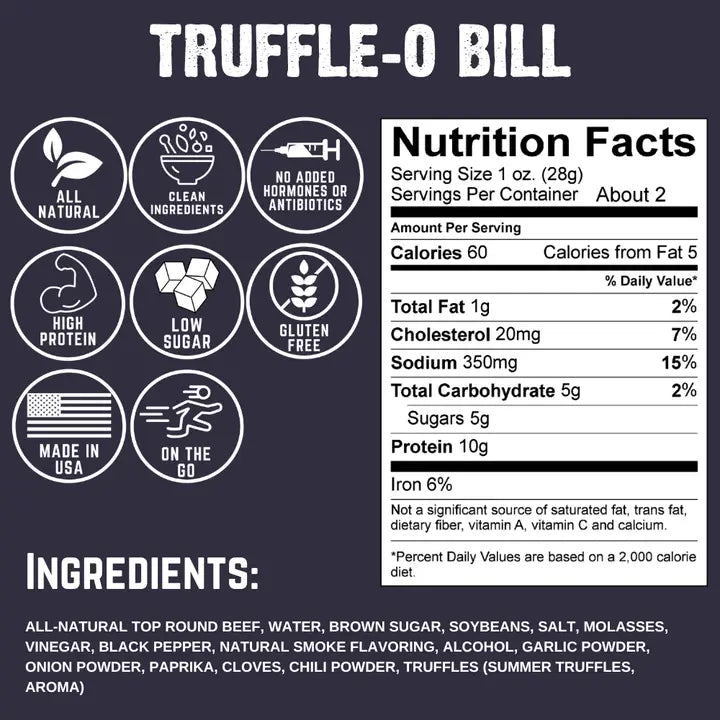 Truffle-O Bill Beef Jerky 2oz