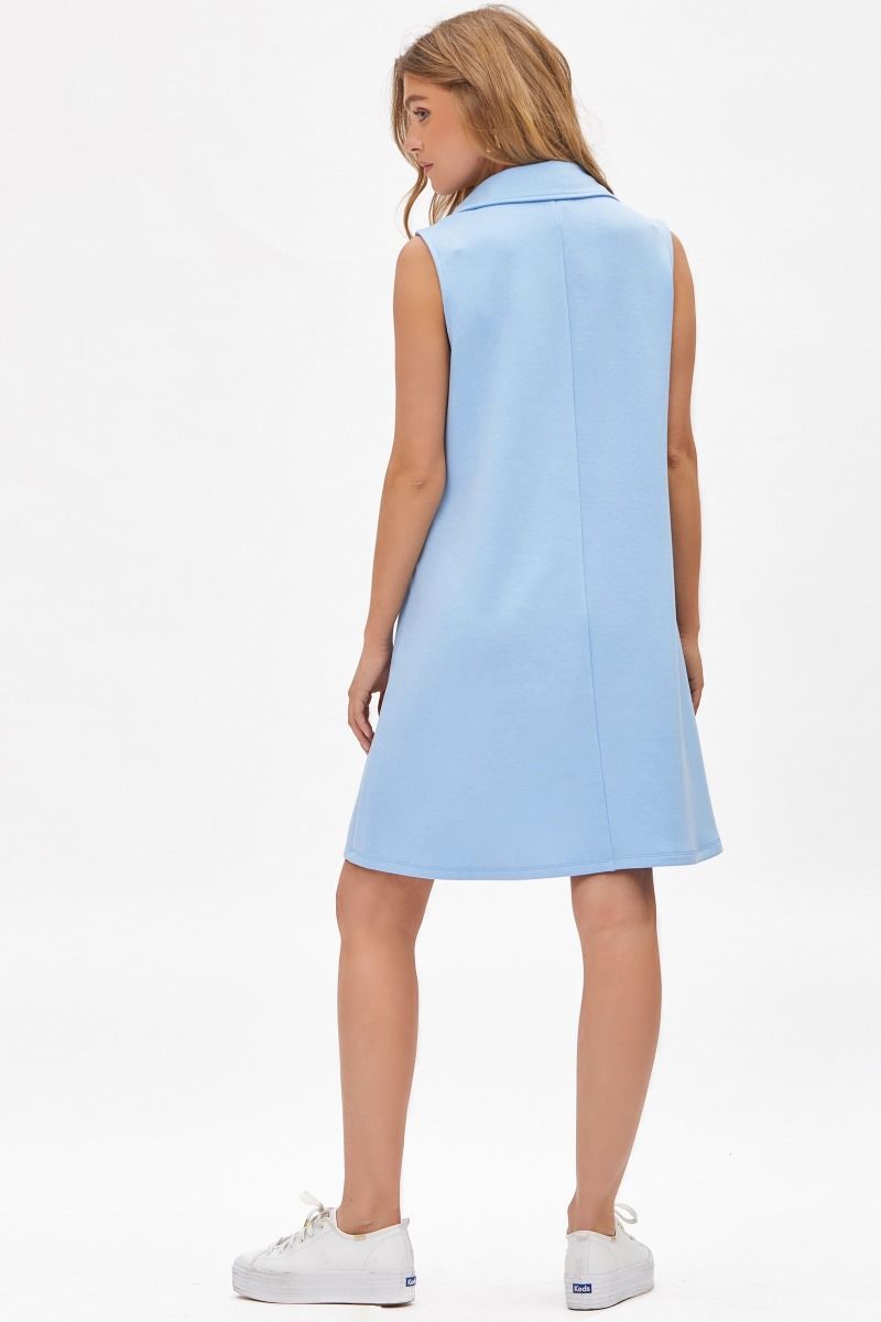 A-Line Scuba Dress in Capri Blue