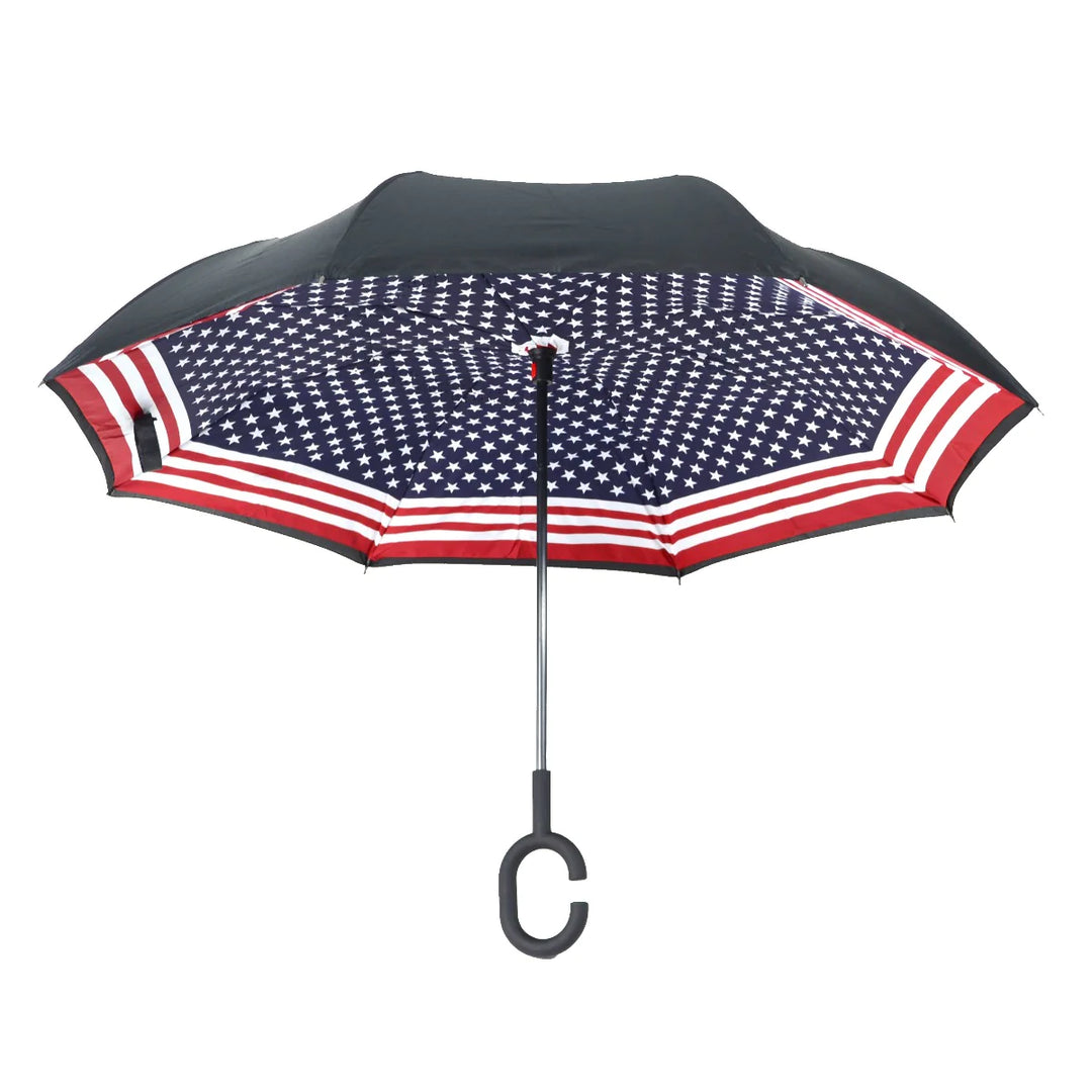 Topsy Turvy Umbrella in Flag Pattern