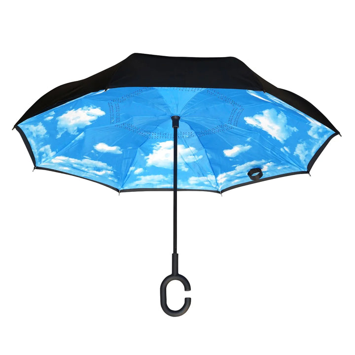 Topsy Turvy Umbrella in Sky Pattern