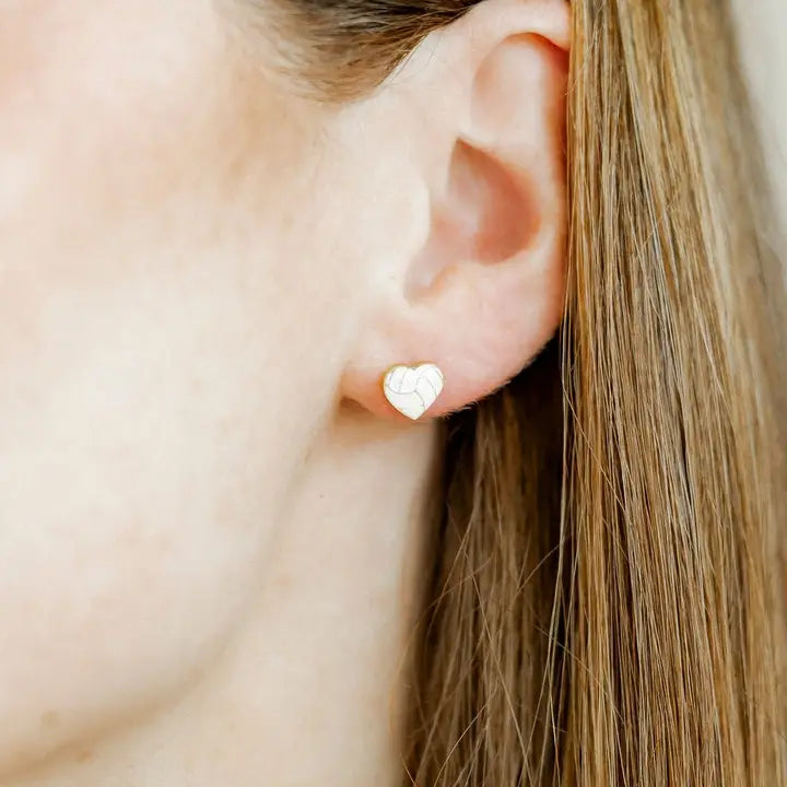 Volleyball Flatback Stud Earrings