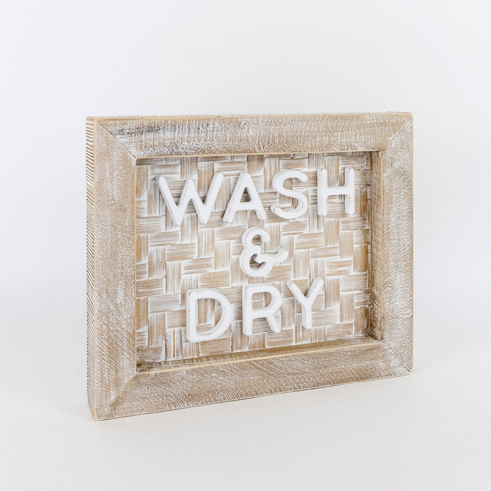 Wash and Dry Solid Bamboo Sign