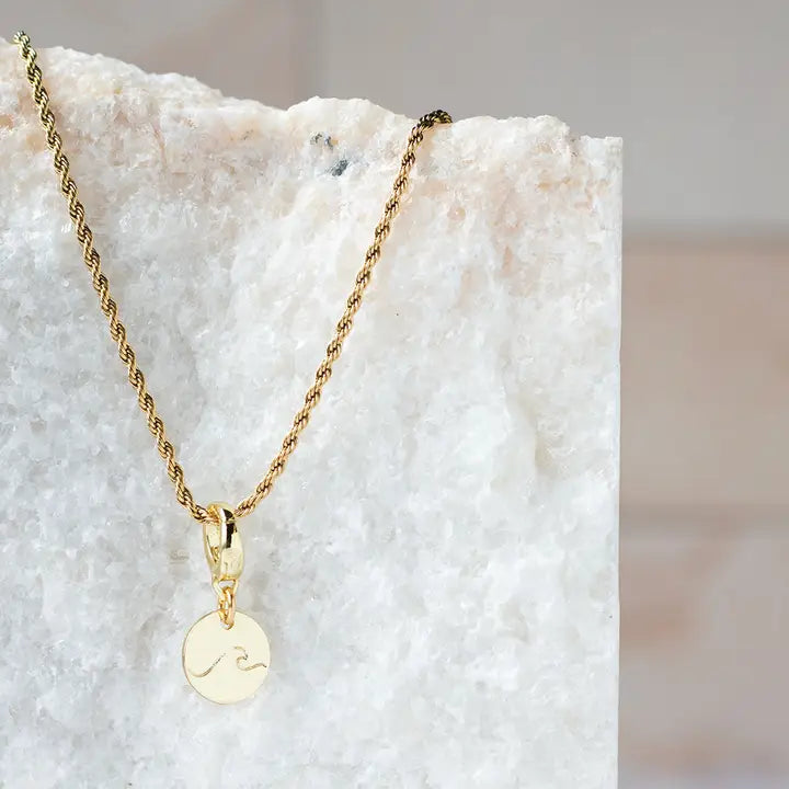 Gold Wave Charm