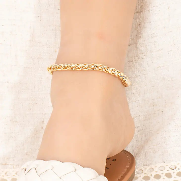 Gold Wheat Chain Anklet