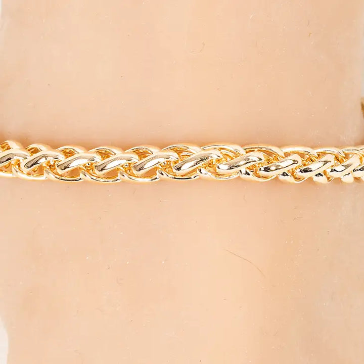 Gold Wheat Chain Anklet
