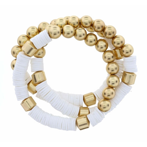 Zoe Bracelets - set of 3 White