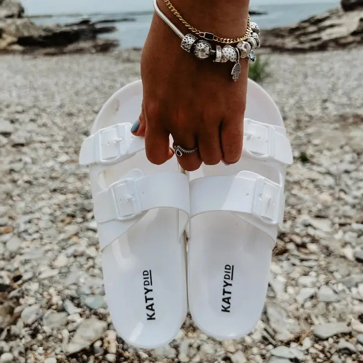 Rubber Beach Sandals in White