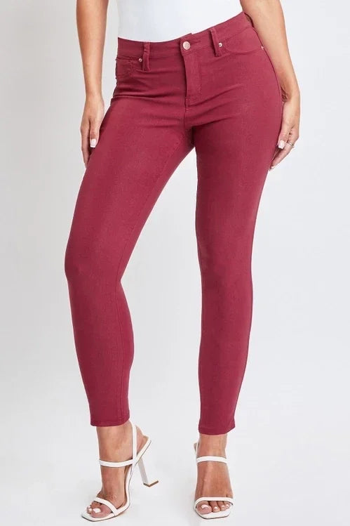 Wine Hyperstretch Mid-Rise Skinny Jean